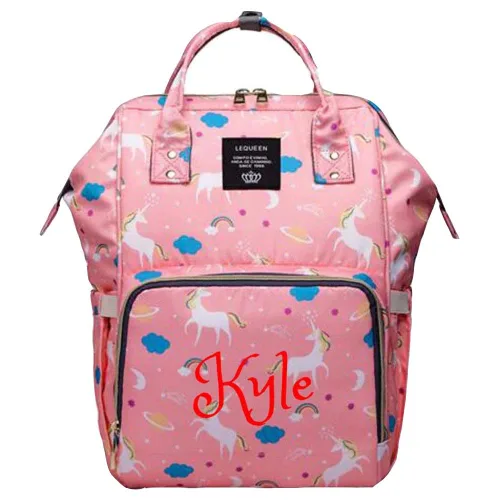 Miniatura 25 de Bolsa de pañales grande personalizada, bolsa de mano, mochila - Monograma personalizado bordado para bebé/bolsa de bebé (negro)