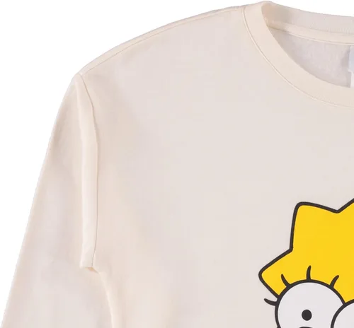 Miniatura 3 de The Simpsons Sudadera de cuello redondo para mujer, sudadera de Lisa, Bart and Homer Simpson, sudadera de cara grande con cuello redondo