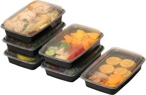 Miniatura 4 de Simple Houseware Paquete de 16 recipientes reutilizables de preparación de comidas de 28 onzas, 1 compartimento, sin BPA, apilables, aptos