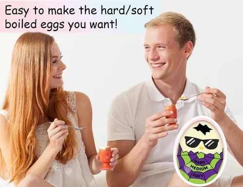 Miniatura 5 de Lasubst Temporizador de huevos que cambia de color para hervir huevos, morado y verde