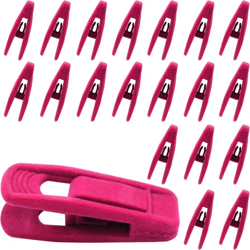 Miniatura 9 de Hordion ZC202405062817 - 60 clips de terciopelo antideslizantes, clips de fieltro negro para perchas finas de ropa, ZC202405062817