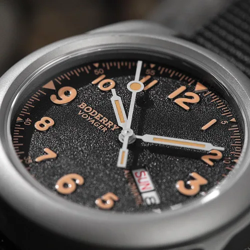 Miniatura 4 de BODERRY Reloj de titanio automático para hombre, reloj militar de campo de 1.575 pulgadas, función de fecha, 328.1 ft, resistente al agua