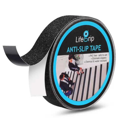 Miniatura 45 de Lifegrip - Cinta de tracción antideslizante, 4 pulgadas x 38 pies, mejor agarre, fricción, adhesivo abrasivo para escaleras, peldaños de pisada