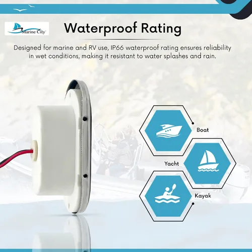 Miniatura 7 de MARINE CITY Luz de cortesía ovalada LED IP66, 24V 1.5W, acero inoxidable 304, impermeable, blanco suave