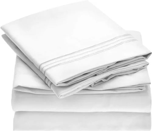 Miniatura 16 de Home Must Haves Juego de ropa de cama de lujo bordada de color liso 2000, extra suave, acogedor, bolsillo profundo de 12 pulgadas con fundas