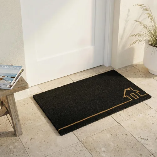Miniatura 55 de Fab Habitat Felpudo extra grueso, tejido a mano, duradero, fibra de coco natural, entrada, puerta delantera, porche, patio, pájaros en rama, gris