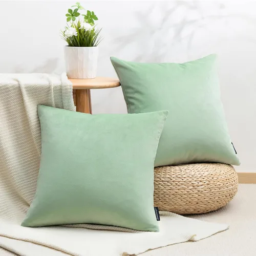 Miniatura 14 de Phantoscope Paquete de 2 Fundas de Cojín Decorativas de Terciopelo Suaves Sólidas Cuadradas para Sofá Color Taupe 22 x 22 pulgadas 55 x 55 cm Gris