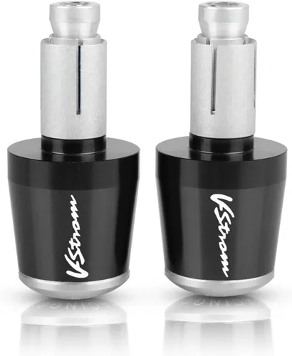 Miniatura 16 de Motorcycle Handle Bar Ends 22MM Handlebar Grips Cap End Plug for Suzuki VSTROM 650 V-Strom 650 1000 1050/XT DL250 DL650 DL1000 (Color : Black-Gray)