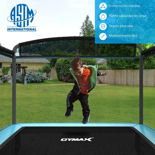 Miniatura 3 de GYMAX Trampolín para niños de 6 pies con columpio, cama elástica rectangular recreativa aprobada por ASTM con red de seguridad, para interiores