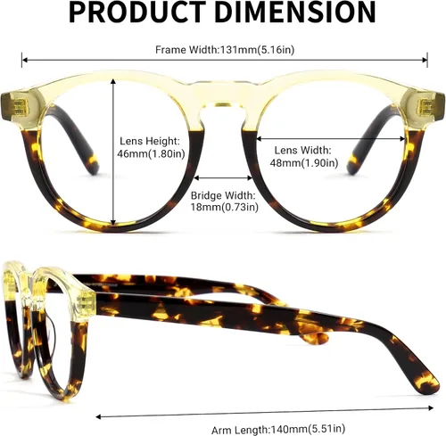 Miniatura 6 de Zeelool Gafas de bloqueo de luz azul redondas vintage para mujer Bess WA807246