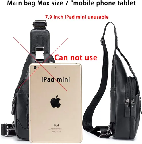 Miniatura 11 de LUKZIJAES Bolso bandolera de cuero genuino para hombre