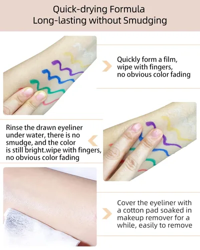 Miniatura 5 de Lápiz delineador de ojos líquido dorado y plateado, 2 piezas, de larga duración, impermeable, a prueba de manchas, pigmentado, acabado brillante