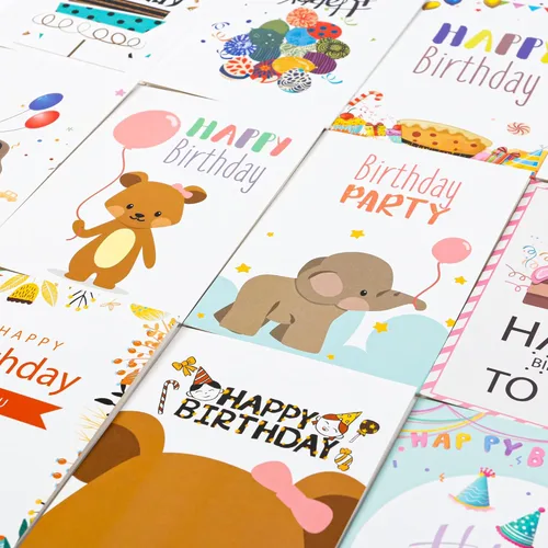 Miniatura 4 de feela Tarjetas de cumpleaños a granel, paquete de 160 40 diseños, caja surtida de tarjetas de feliz cumpleaños con 160 sobres en blanco, 168 piezas