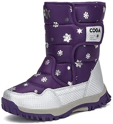 Mishansha - Botas de nieve para niñas, niños niños pequeños niños grandes invierno, cálidas, impermeables, antideslizantes, anti colisión, corte