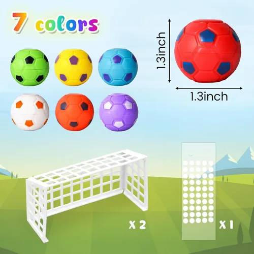 Miniatura 6 de LovesTown 32 juguetes giratorios de pelota de fútbol a granel para niños, recuerdos de fiesta de fútbol para bolsas de regalos, juguetes sensoriales