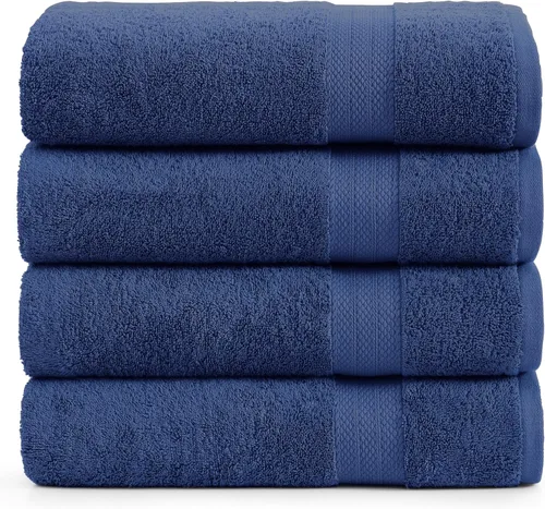 Miniatura 10 de Lane Linen Paquete de 4 toallas de baño 100 % algodón (35 x 66 pulgadas), hilado en anillo, extra grandes, secado rápido, suaves, de poca pelusa