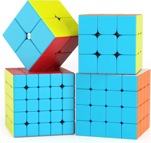 Miniatura 8 de Vdealen - Juego de cubos de velocidad, 2 x 2, 3 x 3, 4 x 4, 5 x 5 pulgadas, paquete de cubos de velocidad sin calcomanías, paquete de cubos mágicos