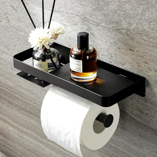 Miniatura 9 de YIGII Soporte de papel higiénico autoadhesivo – Portarrollos de papel higiénico adhesivo sin taladrar para baño, acero inoxidable cepillado Plata
