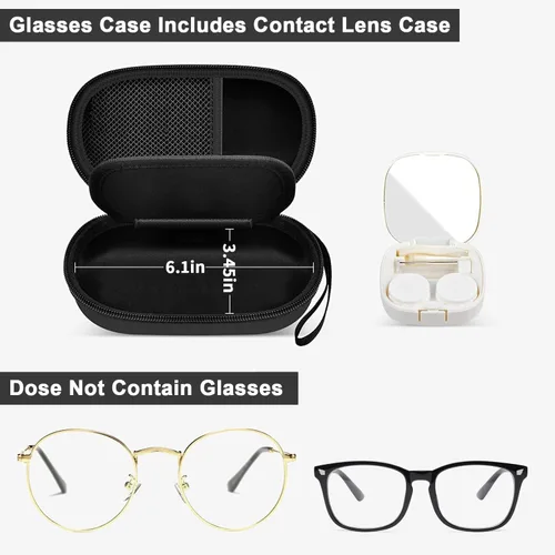 Miniatura 2 de GWCASE Estuche Portátil 2 en 1 para Lentes de Contacto y Estuche para Gafas, Bolsa Estuche de Viaje para Lentes de Contacto con Kit