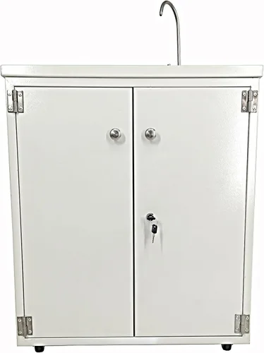 Miniatura 2 de Gabinete de acero Fregadero portátil Fregadero autónomo Estación de lavado de manos Fregadero móvil Fuente de agua Fuente de agua 110V/12V