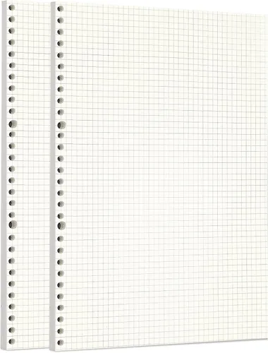 Miniatura 49 de Zelten 1 paquete A5 de 80 hojas/160 páginas 4 en 1 rayado cuadrado punteado en blanco hojas sueltas perforadas papel de repuesto de papel