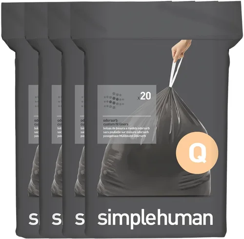 Miniatura 45 de simplehuman Forro para bote de basura de ajuste personalizado, 45 litros/12 galones, 20 unidades (paquete de 2)