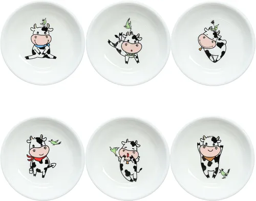 Miniatura 10 de Divertidos platos de cerámica con diseño de vaca y pájaro de caricatura, platos de condimentos, cuencos de sushi y soja, platos de aperitivo, platos