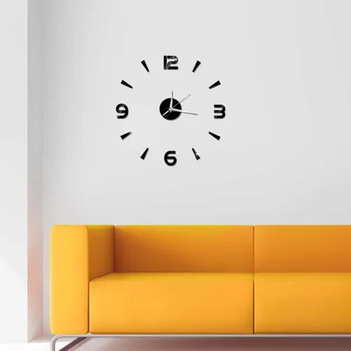 Miniatura 4 de HERCHR Reloj 3D, reloj de pared de bricolaje, reloj de pared grande y moderno, sin marco, calcomanías de pared, decoración de reloj, kit de reloj