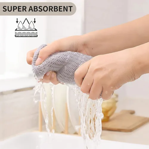 Miniatura 298 de Kitinjoy - Paños de cocina de 100 % algodón, tela de tejido gofrado, paño de limpieza ultrasuave, absorbente y de secado rápido. Beige
