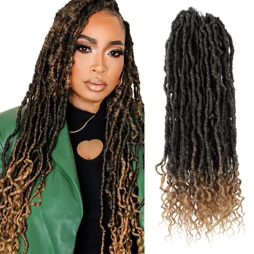 Miniatura 16 de BOHOBABE Rastas Falsas de Cabello de Ganchillo de 30 Pulgadas, Rastas Suaves Boho de Ganchillo con Puntas Rizadas, Rastas Largas de Diosa Bohemia