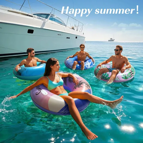Miniatura 7 de HeySplash Flotadores de piscina, tubos de piscina para adultos, flotadores inflables divertidos para piscina, playa, lago, río, fiesta, decoración