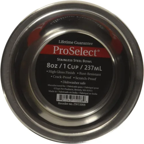 Miniatura 2 de Proselect Clásico tazón para perro de acero inoxidable., Negro/Gris
