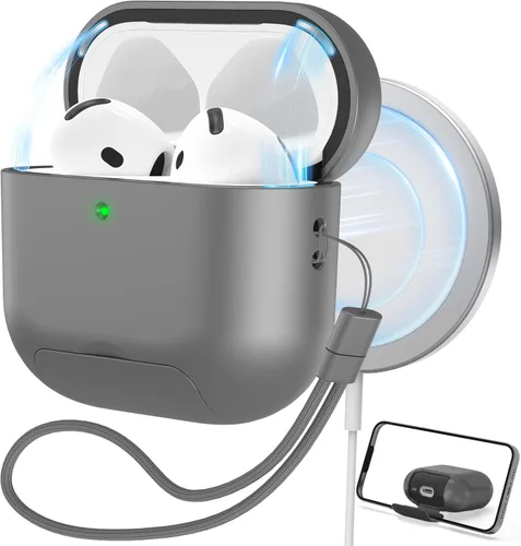 Miniatura 15 de RFUNGUANGO Funda protectora para AirPods Pro de 2ª generación, con función de soporte para teléfono, bloqueo de cubierta magnética, para AirPods Pro