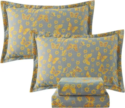 Miniatura 83 de FADFAY Juego de sábanas de rosas blancas, ropa de cama vintage floral de rosas, ropa de cama estilo rústico, 100% algodón egipcio percal, 800 hilos