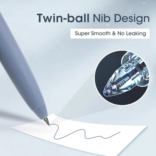 Miniatura 5 de WRITECH Bolígrafos de gel de 0.020 in, 8 unidades, bolígrafos retráctiles silenciosos para diario, dibujo y escritura, sin manchas, ni sangrado