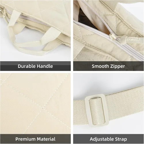 Miniatura 6 de Bolso de mano acolchado grande para mujer, ligero, acolchado, bolso de hombro acolchado, bolso cruzado acolchado de nailon