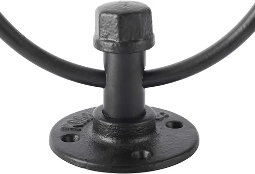 Miniatura 8 de HighFree Toallero industrial, soporte para toalla de mano de tubería de granja, accesorios de baño montados en la pared negro mate, anillo de toalla
