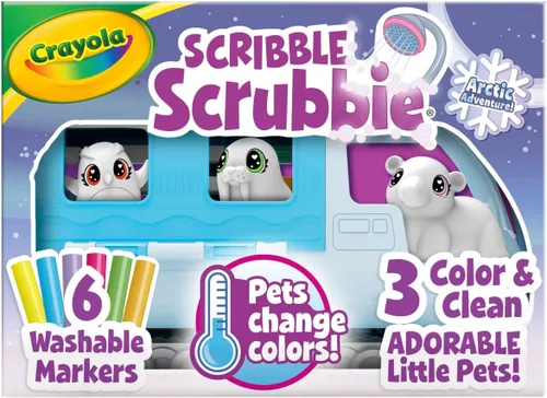 Crayola Scribble Scrubbie Pets Arctic Snow Explorer, juguete creativo para colorear y lavar, regalo para niños de 3, 4, 5, 6 años