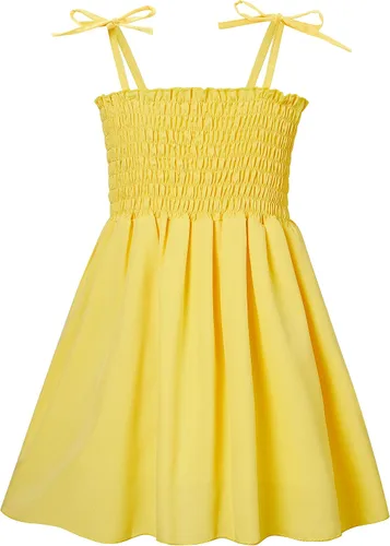 Miniatura 23 de Vieille Vestido de verano para niñas pequeñas, vestido de verano con tirantes delgados, vestido de princesa estampado floral, vestido casual