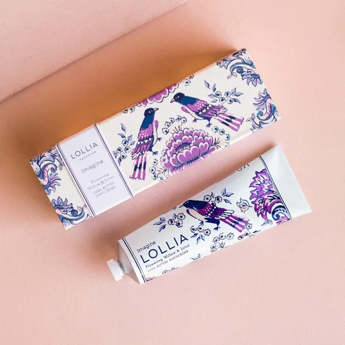 Miniatura 2 de LOLLIA Imagine Handcreme, 4 oz. - Sauce floreciente y loto - Crema de manos perfumada para mujeres, loción hidratante de manos para manos secas