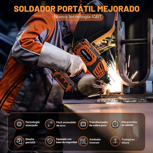 Miniatura 2 de Soldador portátil de mano, máquina de soldadura portátil de 110 V, inversor IGBT con 5 corrientes ajustables, pistola soldadora ARC se adapta a