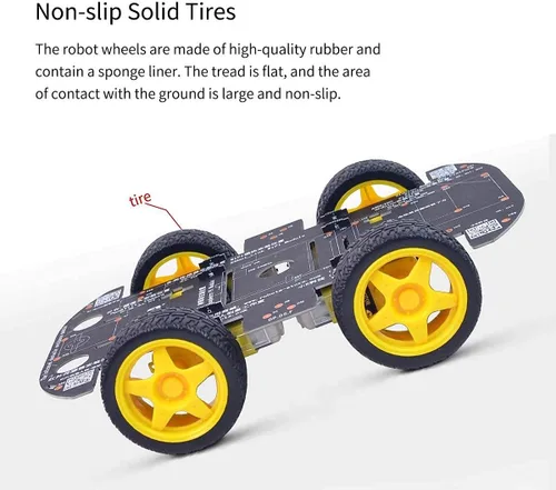 Miniatura 8 de Robot Chassis 4WD Robot Car Smart Chassis Kit con 4 TT Motor para Arduino/Raspberry Pi/Jetson Nano, Smart Robotic Car Chassis DIY Kit de aprendizaje