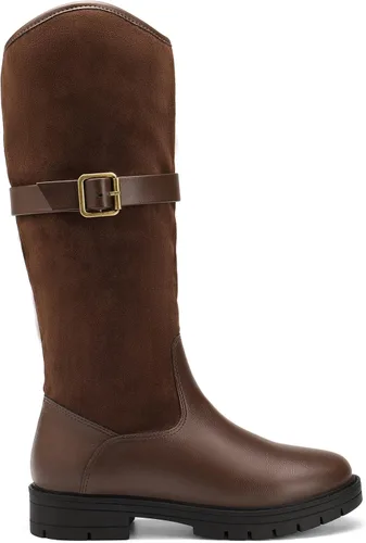 Miniatura 2 de DREAM PAIRS Botas de equitación de moda con hebilla alta hasta la rodilla para niñas
