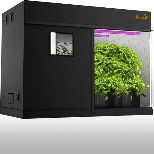 Gorilla Grow Tent Pro 4' x 8' x 6'11" a 7'11" con kit de extensión incluido – Carpa de cultivo interior premium más alta, lona Gorilla más gruesa y