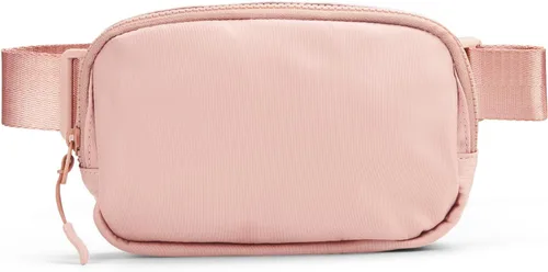 Riñonera cruzada con correa ajustable, bolsa de cintura pequeña para entrenamiento, correr, viajar, senderismo, color rosa, Rosado, Classic