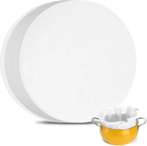 Miniatura 15 de 150 piezas de papel pergamino antiadherente de 8 pulgadas, papel pergamino redondo precortado para prensa de tortillas, molde para pasteles