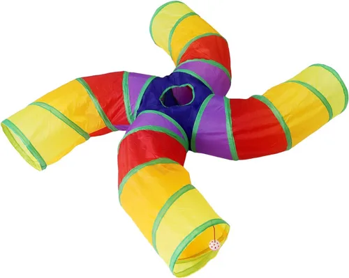 Miniatura 13 de Bemodst Túneles plegables para gatos, laberinto interactivo de 2/3/4/5 vías para gatitos, conejos, hurones Tipo S de 2 vías