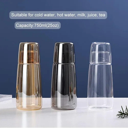 Miniatura 6 de Yalucky Juego de jarras de agua de noche con vaso, jarra de noche y juego de vidrio para mesita de noche, dormitorio, habitación de invitados