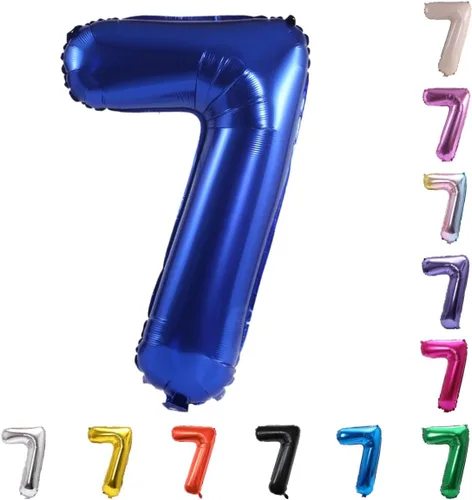 Miniatura 140 de YPSelected Globo grande de 32 pulgadas de helio con números 0-9 de papel de aluminio azul para cumpleaños, bodas y fiestas (Azul, 3)