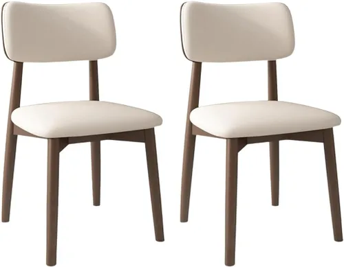 Miniatura 40 de YVYKFZD Solid Wood Dining Chairs, Kitchen Chairs Set with Curved Backrest, Leather Upholstered Dining Room Chair, Armless Living Room Chair, for